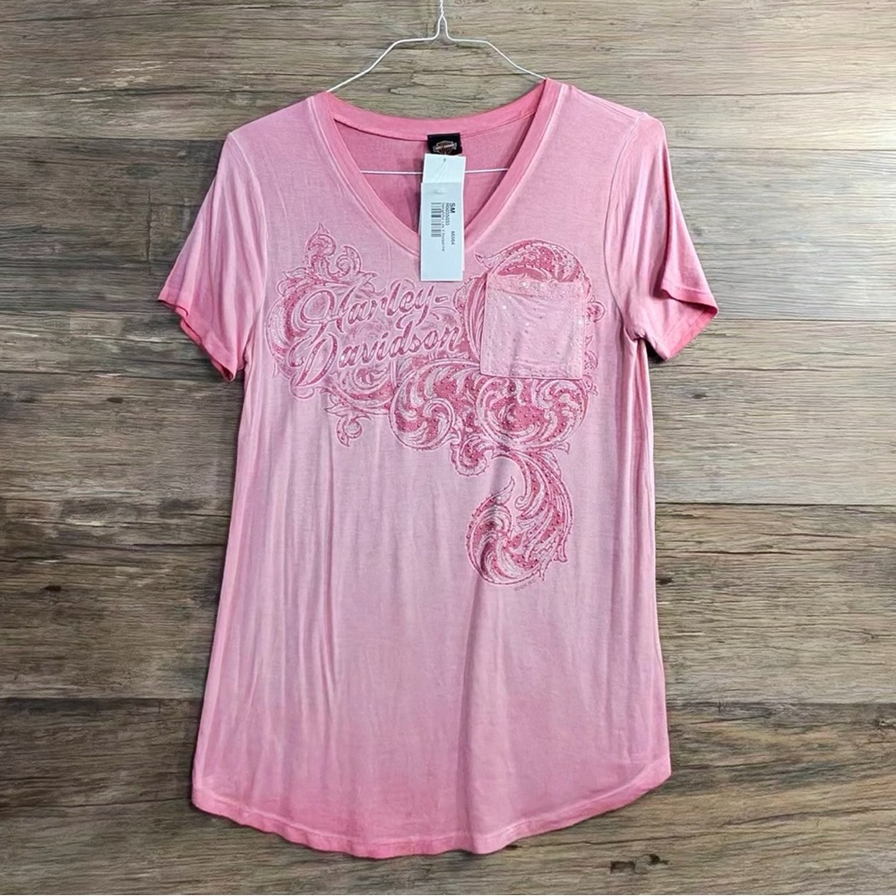 Harley-Davidson Pink Short Sleeve Tee - Picture 1 of 8